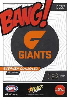 2021 Select AFL Footy Stars - Bang! #BC57 Stephen Coniglio Back
